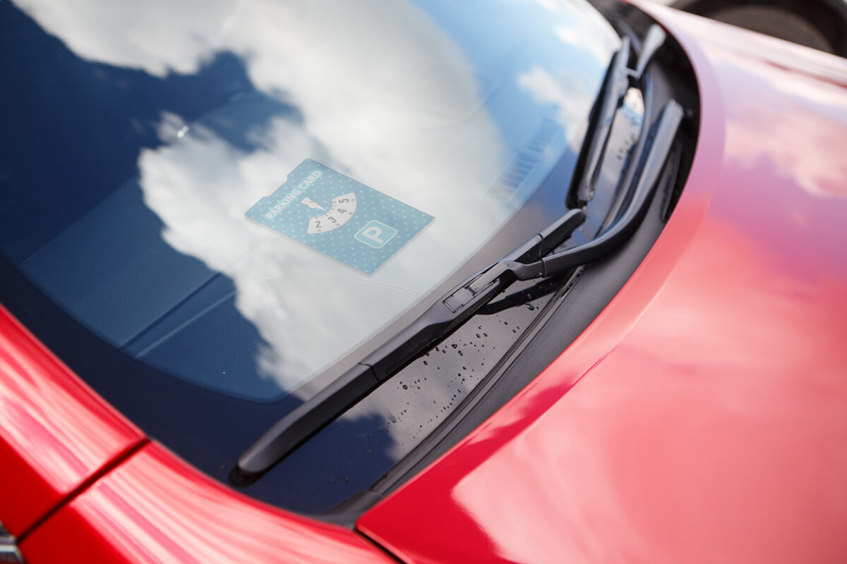 Car wipers on the red car Car wipers on the red car